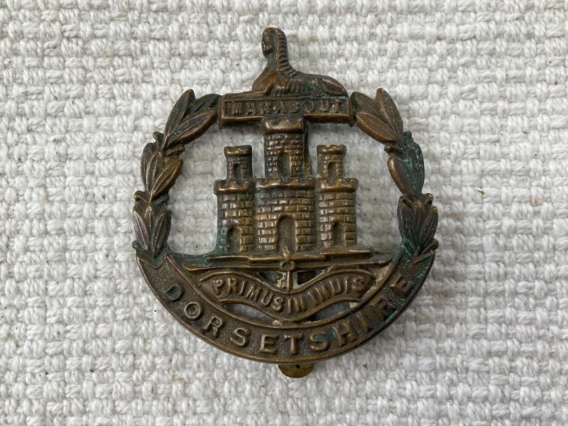 WW1 Brass economy Dorsetshire Regiment cap badge