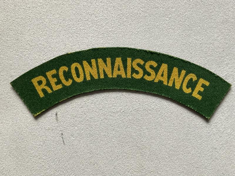 WW2 Printed RECONNAISSANCE shoulder title