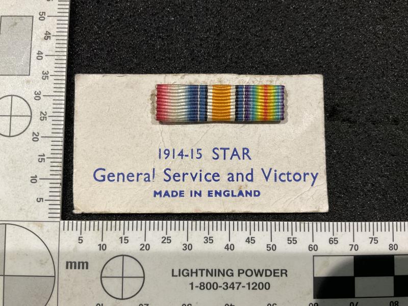 WW1 Miniature trio medal bar on stores card