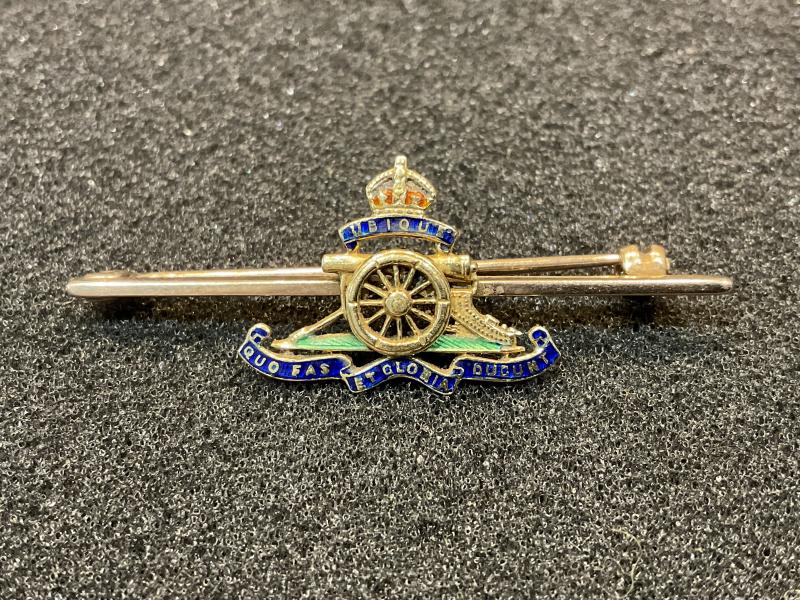 WW1/2 Royal Artillery gold and enamel tie pin/sweetheart