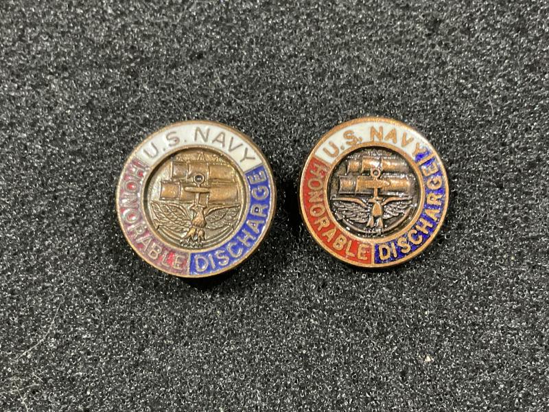 U.S Navy Honorable  Discharge lapel badges