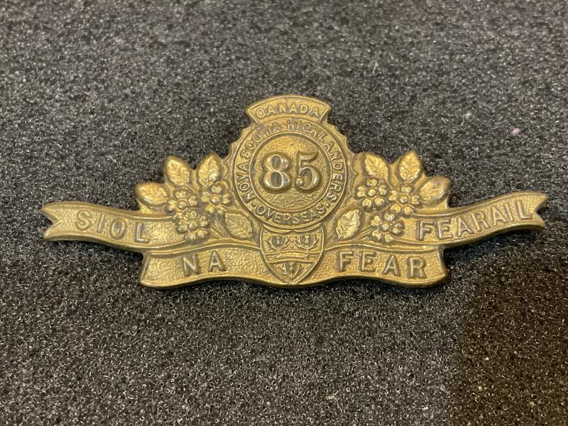 WW1 CEF 85th Inf Btn ‘Nova Scotia Highlanders’ title