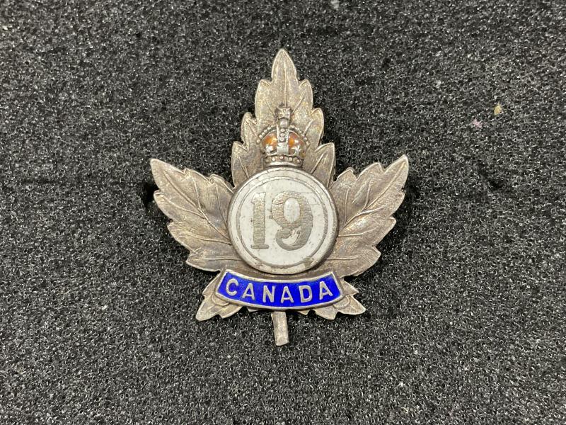 WW1 C.E.F 19th Batt (Central Ontario) silver sweetheart