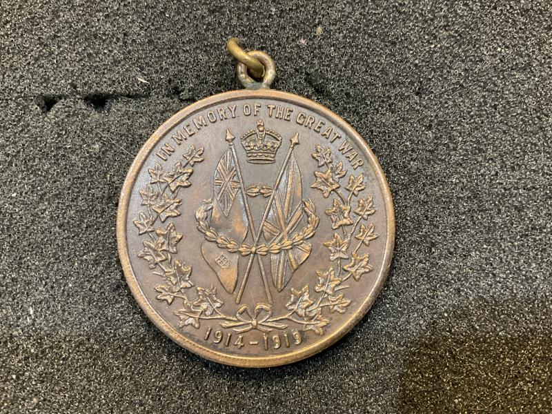 WW1 Canadian, In memory of the Great War, medallion