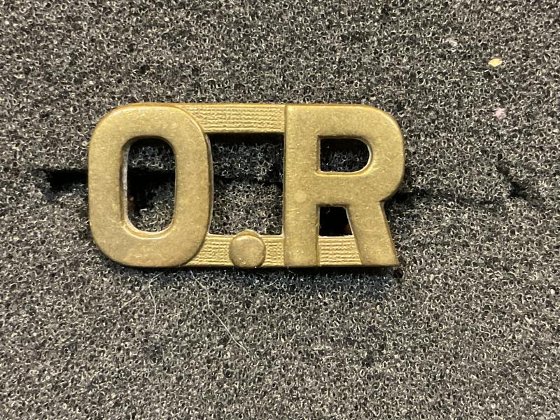 WW2 Ontario Regiment (Tanks) brass shoulder title