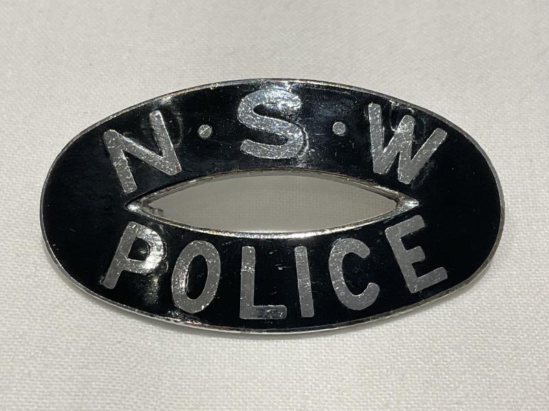 N.S.W POLICE , chrome and enamel shoulder title