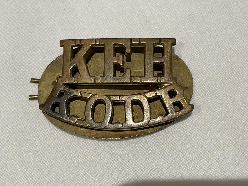 King Edwards Horse K.O.D.R brass shoulder title