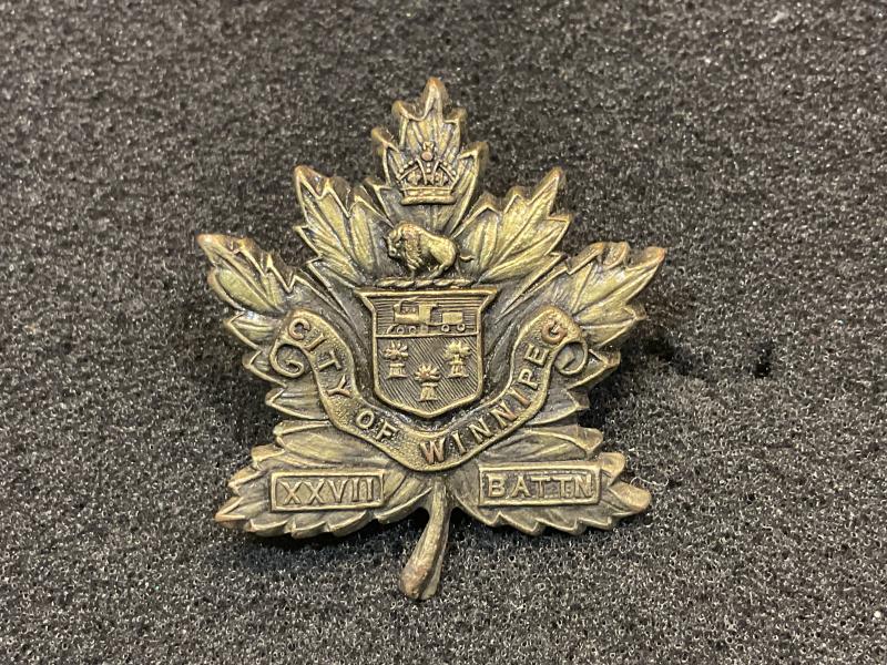 WW1 CEF 27th Infantry Battalion collar badge