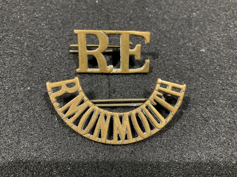 Royal Monmouth ,Militia Engineers brass shoulder title