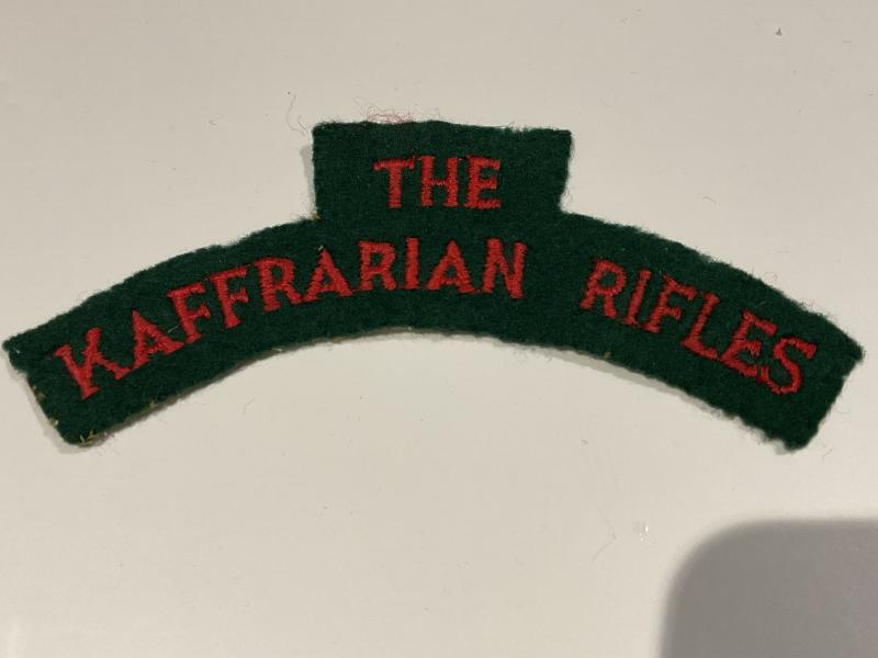 THE KAFFRARIAN RIFLES cloth shoulder title