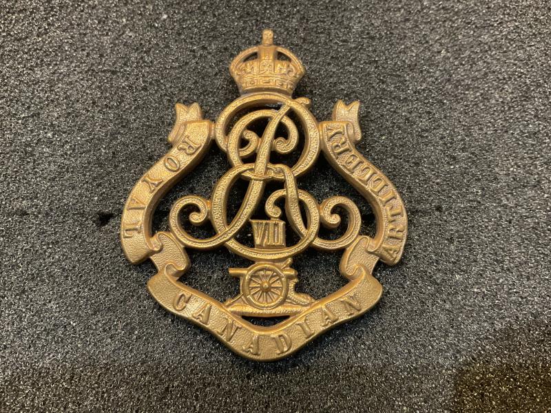 Edward VII Royal Canadian Artillery cap badge by Gaunt