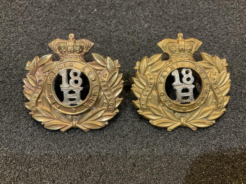 QVC 18th Hussars collar badges