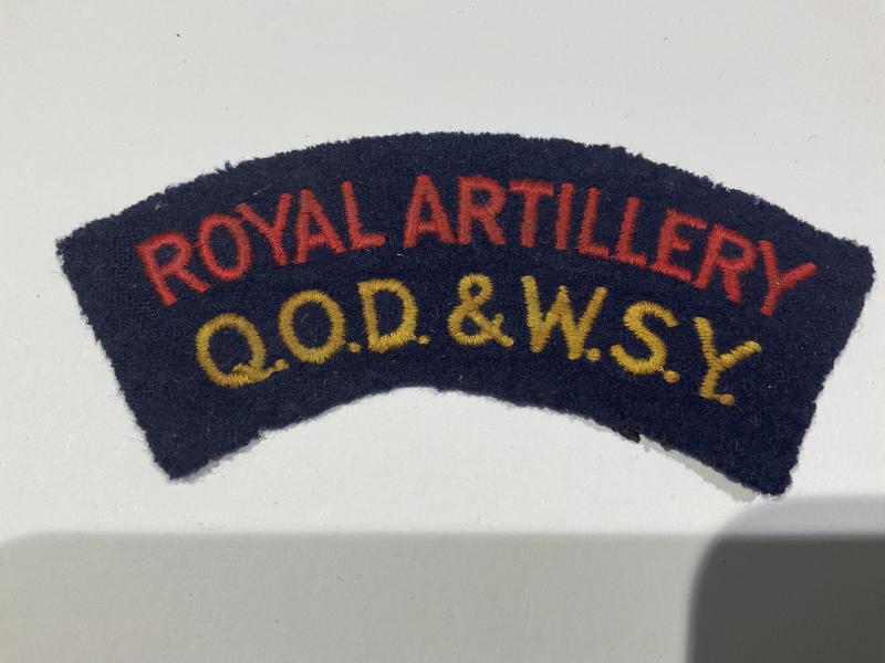 Royal Artillery Q.O.D & W.S.Y Cloth shoulder title