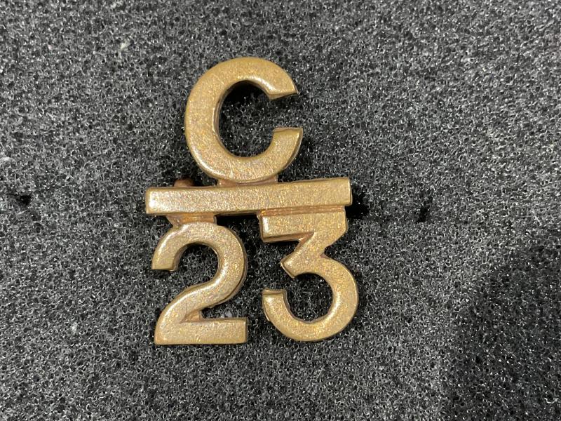 WW1 23rd Canadian Infantry Battalion C23 Collar badge