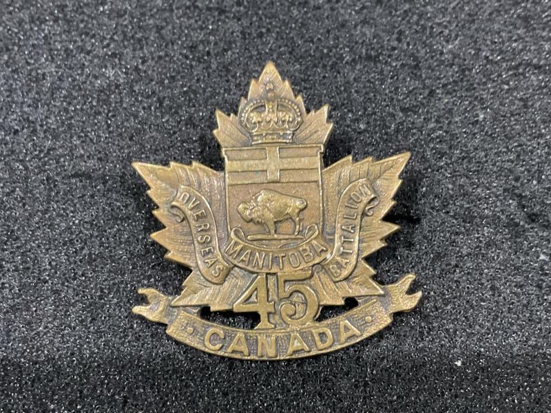 WW1 CEF 45th Infantry Battalion collar badge