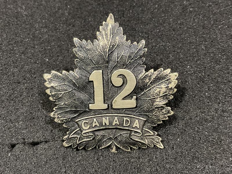 WW1 12th Infantry Battalion (Maritimes) cap badge