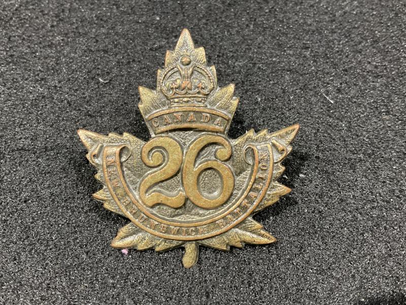 WW1 CEF 26th Infantry Battalion cap badge by INGLIS