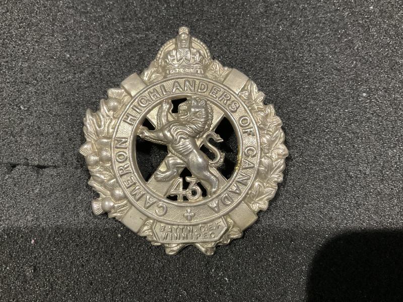 WW1 CEF 43rd Inf Bt, Cameron Highlanders Glengarry badge