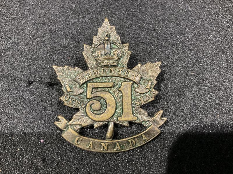 WW1 CEF 51st Infantry Division cap badge