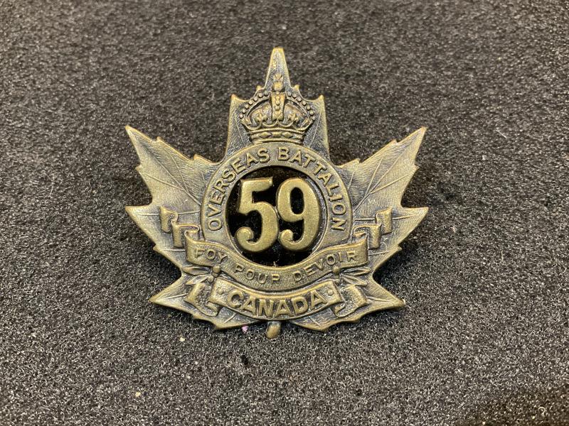 WW1 CEF 59th Infantry Division cap badge