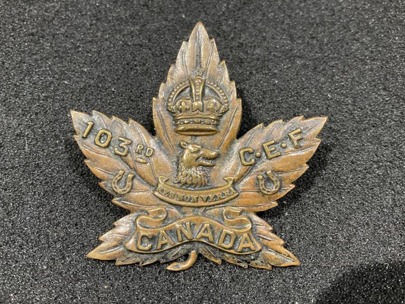 WW1 CEF 103rd Infantry Battalion ORs cap badge