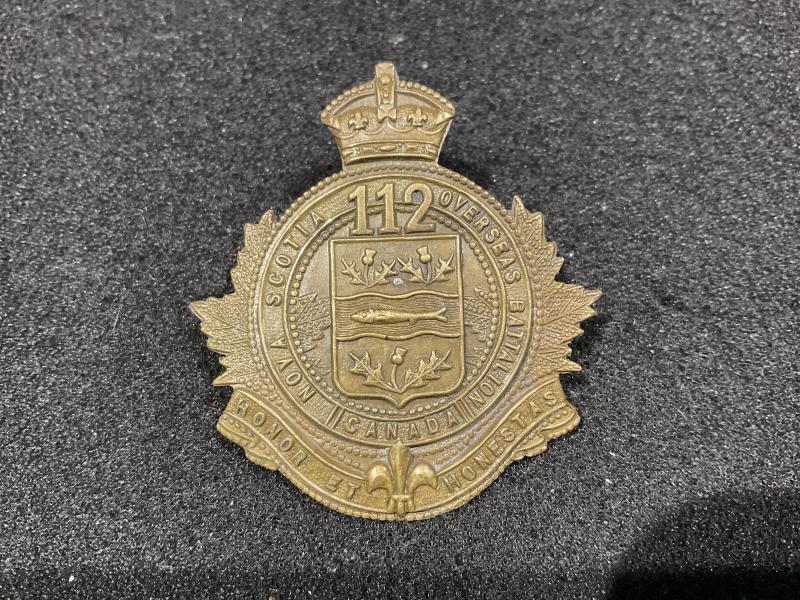 WW1 C.E.F 112th Nova Scotia overseas Btn cap badge