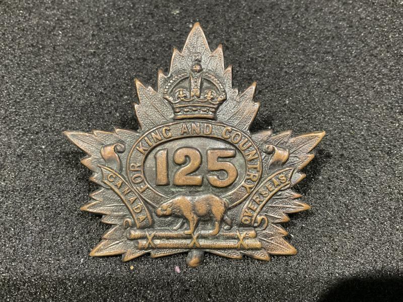 WW1 CEF 125th Infantry Battalion ORs  cap badge