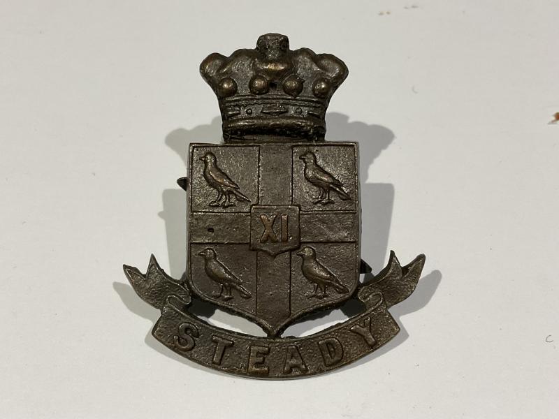 WW1 Canadian 11th Hussars bronze O.S.D cap badge