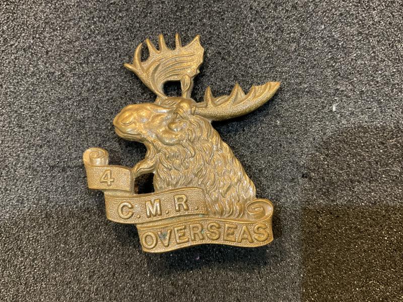 WW1 4th CMR (Canadian Mounted Rifles) cap badge