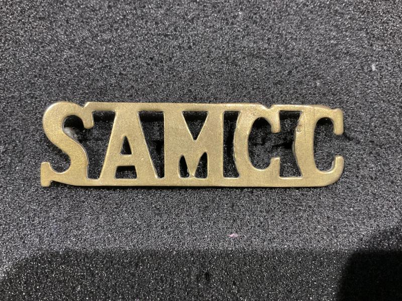 WW1 South African Motor Cycle Corps brass shoulder title
