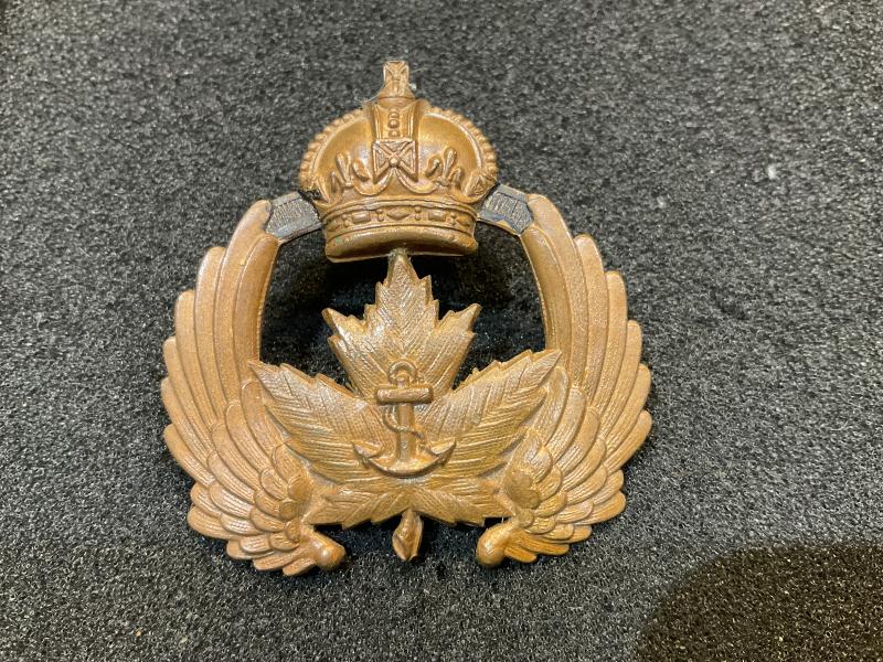 1920s Canadian Navy Air Wing bronze cap badge