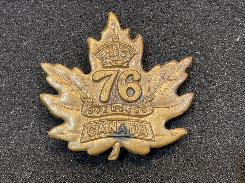 WW1 CEF 76th Infantry Battalion cap badge with slider