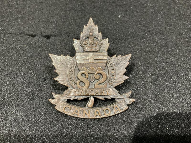 WW1 CEF 82nd ‘Calgary Battalion’ cap badge by BLACK