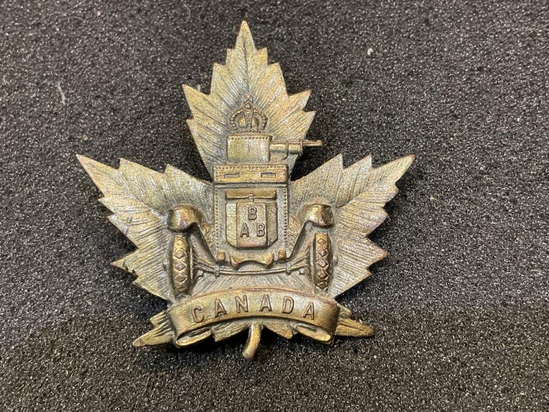 WW1 CEF Bordens Motor Machine Gun Battery cap badge