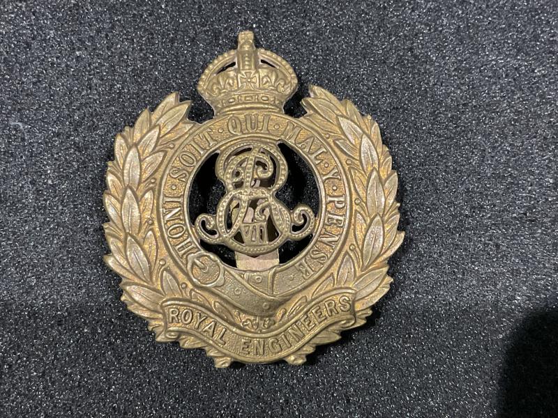 Edward VII Royal Engineers ORs cap badge