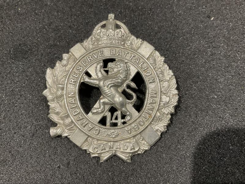 WW1 CEF 14th Winnipeg Reserve Battalion cap badge