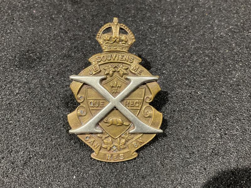 WW1 CEF 10th Quebec Reserve Battalion cap badge