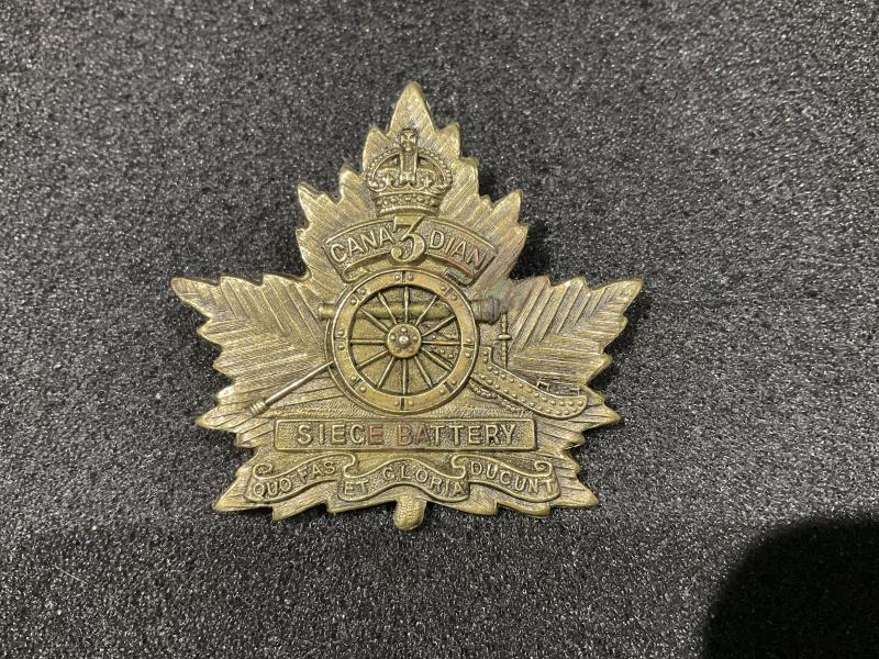 WW1 CEF 3rd Siege Artillery (Non Overseas, version) cap badge