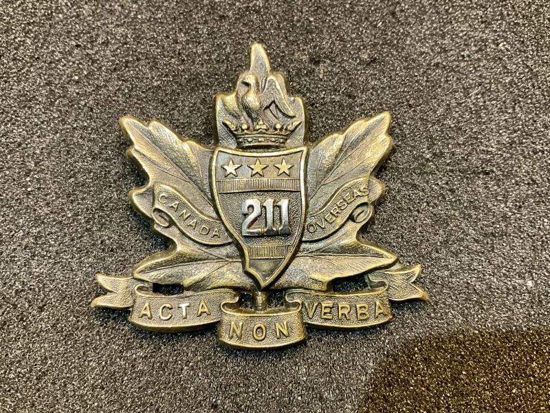 WW1 CEF Officers 211th ‘Alberta Americans’ cap badge