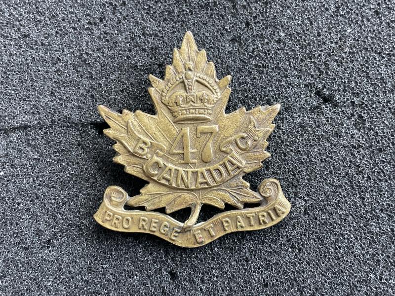 Canadian 47th B.C Westminster Regiment collar badge