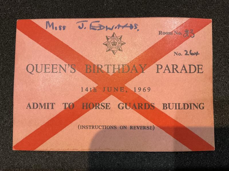 Queens Birthday Parade June 1969 invitation