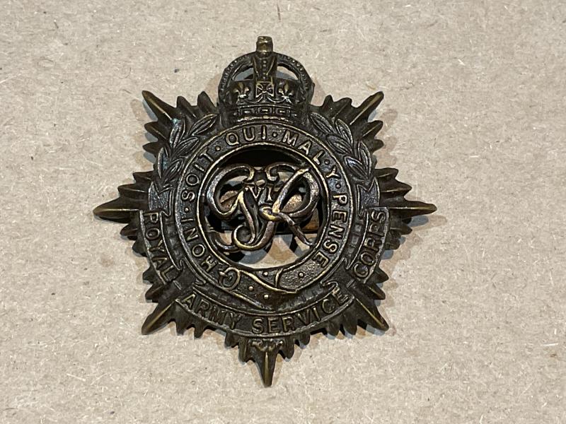 WW2 R.A.S.C Officers service dress cap badge