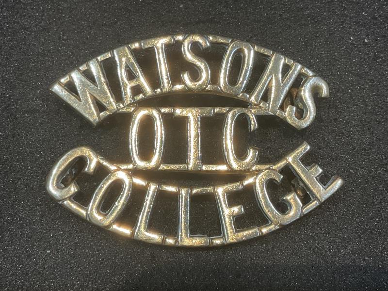WW1 Watsons College O.T.C brass shoulder title