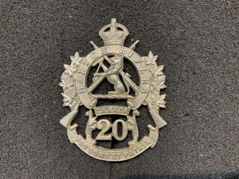 Canadian 20th Halton Rifles cap badge circa 1910