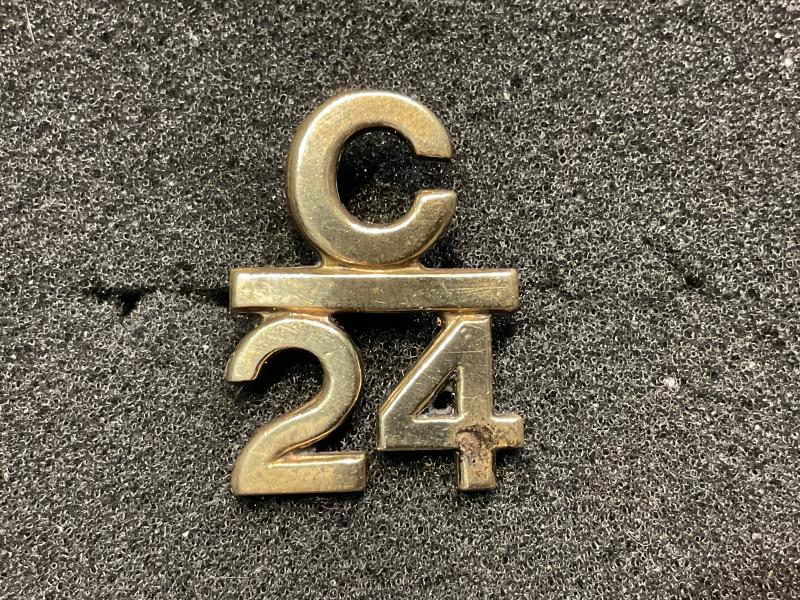 WW1 C.E.F 24th Infantry Battalion C24 collar badge