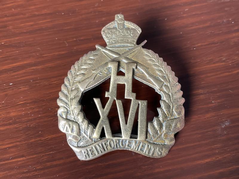 WW1 N.Z H Company 16th Reinforcements cap badge