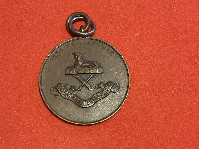 Lincolnshire Regiment bronze Tug of War medal 1929