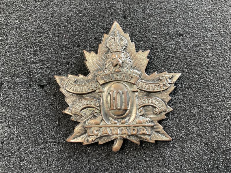 WW1 CEF 101st Infantry Batt (Winnipeg) cap badge