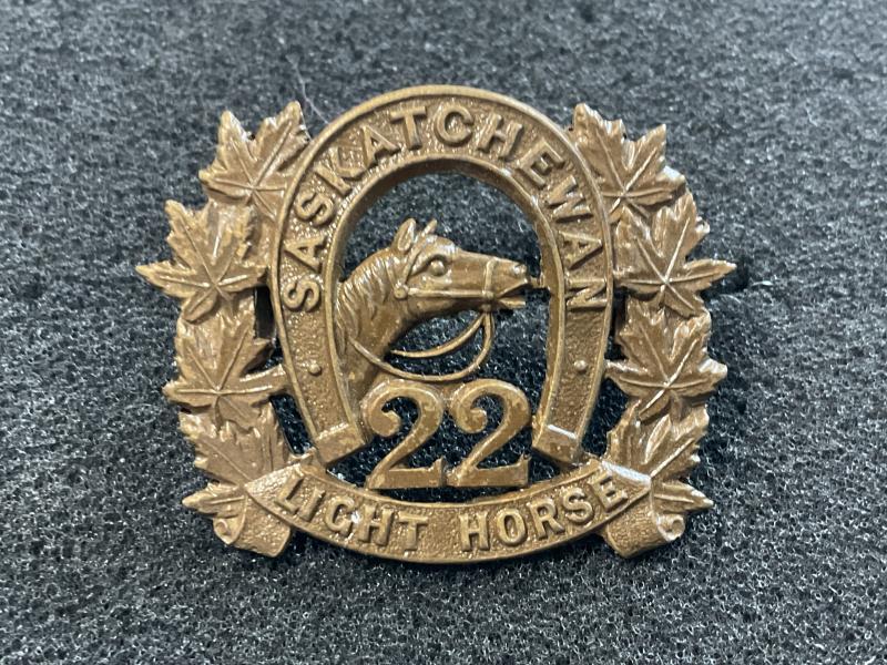 Canadian 22nd Saskatchewan Light Horse collar badge