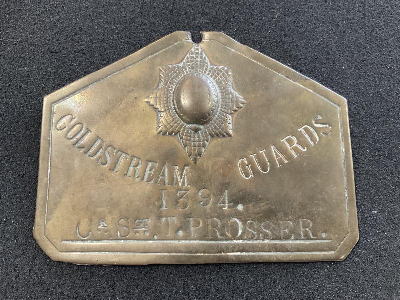 Boer War/ WW1 Coldstream Guards C. SGT bed plate